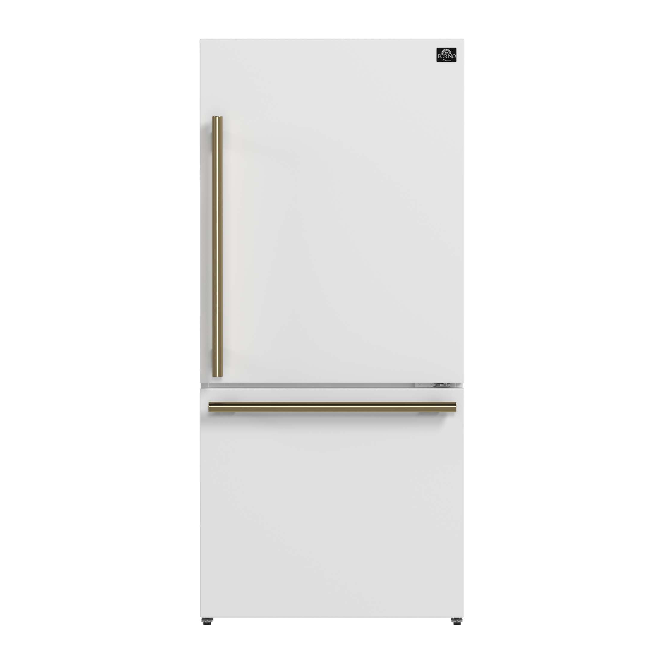 Forno Milano 2-Piece 62-Inch Freestanding Dual Bottom Freezer Refrigerator, White – 34.4 cu.ft, Touch Control, Ice Maker