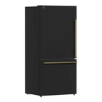 Forno Milano Espresso 31-Inch Black Bottom Freezer Refrigerator, 17.2 Cu. Ft., Energy-Efficient, No Frost, Built-In Ice Maker