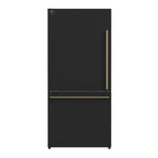 Forno Milano Espresso 31-Inch Black Bottom Freezer Refrigerator, 17.2 Cu. Ft., Energy-Efficient, No Frost, Built-In Ice Maker