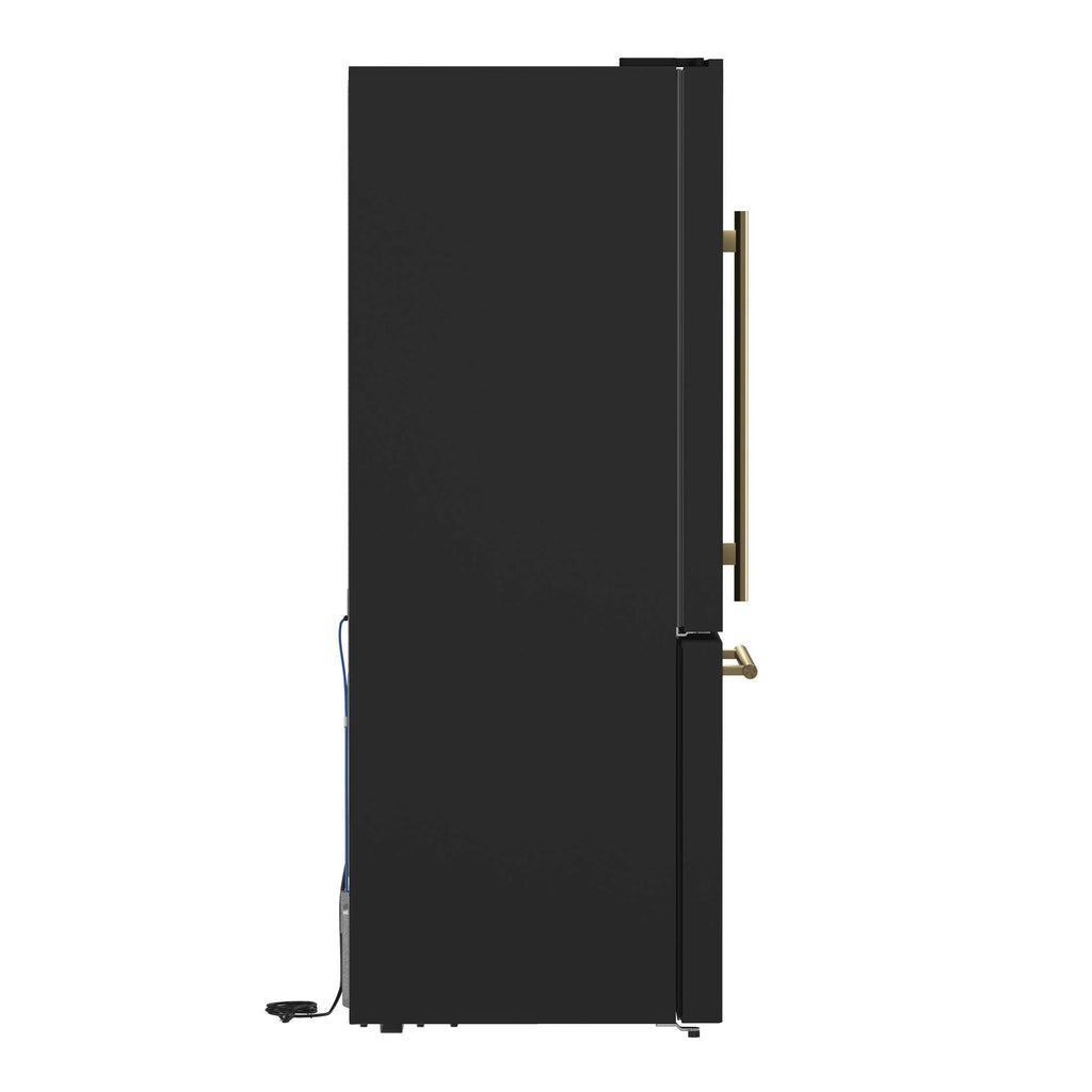 Forno Milano Espresso 31-Inch Black Bottom Freezer Refrigerator, 17.2 Cu. Ft., Energy-Efficient, No Frost, Built-In Ice Maker