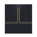 Forno Milano 2-Piece 62-Inch Freestanding Dual Bottom Freezer Refrigerator in Black – 34.4 cu.ft, Touch Control, Ice Maker