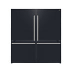 Forno Milano 2-Piece 62-Inch Freestanding Dual Bottom Freezer Refrigerator in Black – 34.4 cu.ft, Touch Control, Ice Maker