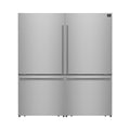 Forno Milano 2-Piece 62-Inch Freestanding Dual Bottom Freezer Refrigerator, Stainless Steel – 34.4 cu.ft, Touch Control, Ice Maker