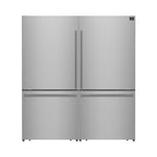 Forno Milano 2-Piece 62-Inch Freestanding Dual Bottom Freezer Refrigerator, Stainless Steel – 34.4 cu.ft, Touch Control, Ice Maker