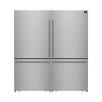 Forno Milano 2-Piece 62-Inch Freestanding Dual Bottom Freezer Refrigerator, Stainless Steel – 34.4 cu.ft, Touch Control, Ice Maker