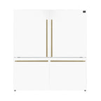 Forno Milano 2-Piece 62-Inch Freestanding Dual Bottom Freezer Refrigerator, White – 34.4 cu.ft, Touch Control, Ice Maker