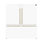 Forno Milano 2-Piece 62-Inch Freestanding Dual Bottom Freezer Refrigerator, White – 34.4 cu.ft, Touch Control, Ice Maker