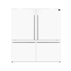 Forno Milano 2-Piece 62-Inch Freestanding Dual Bottom Freezer Refrigerator, White – 34.4 cu.ft, Touch Control, Ice Maker