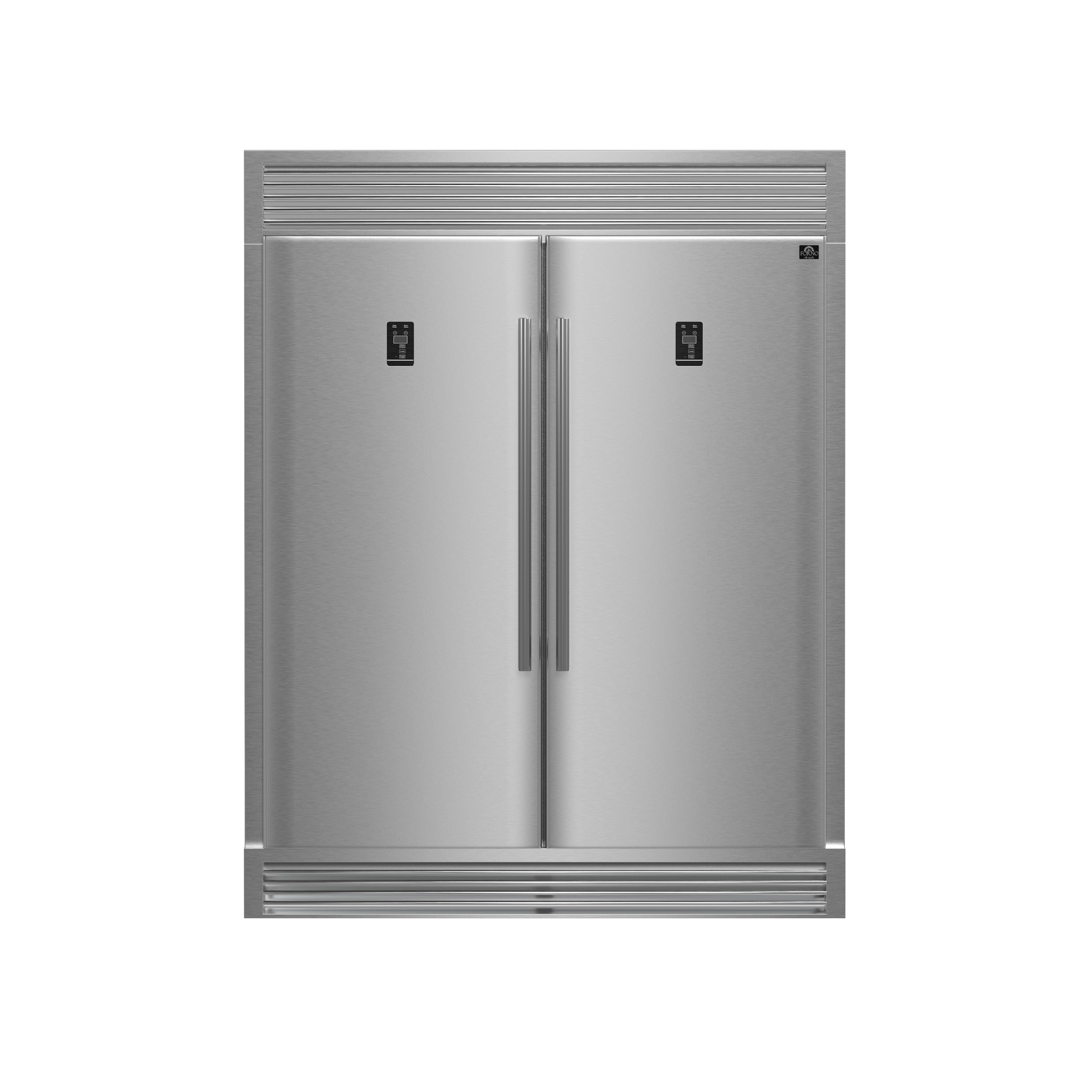 Forno Rizzuto 56-Inch Convertible Refrigerator/Freezer Set, 27.6 cu.ft Total Capacity, Decorative Grill, ENERGY STAR Certified