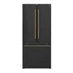 Forno Gallipoli Espresso 30-Inch Black French Door Refrigerator, Bottom Freezer, 17.5 Cu. Ft., No Frost, Ice Maker