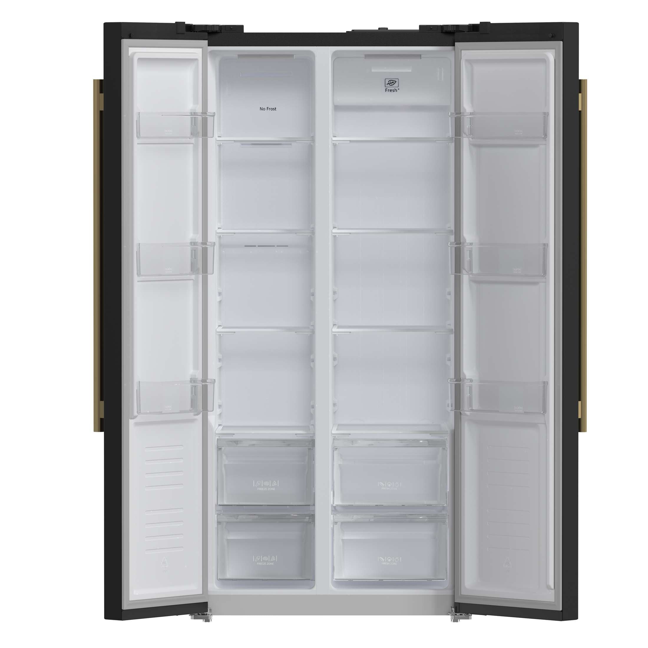 Forno Salerno Espresso 33-Inch Black Side-by-Side Refrigerator, 15.6 Cu. Ft., Energy-Efficient, No Frost, Modern Design