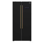 Forno Salerno Espresso 33-Inch Black Side-by-Side Refrigerator, 15.6 Cu. Ft., Energy-Efficient, No Frost, Modern Design