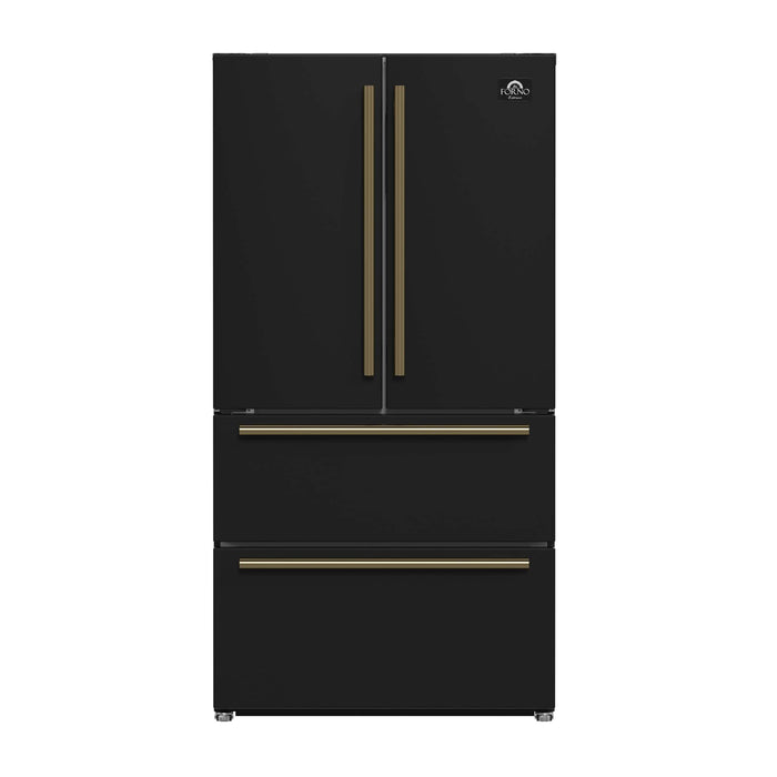 Forno Moena Espresso 36-Inch Black French Door Refrigerator, 19.2 Cu. Ft., Frost-Free, Automatic Ice Maker, ENERGY STAR Certified