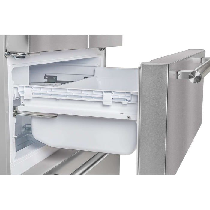Forno Moena 36-Inch French Door Refrigerator, 19.2 cu.ft, Counter Depth, Ice Maker, Stainless Steel Interior Panel, ENERGY STAR Certified
