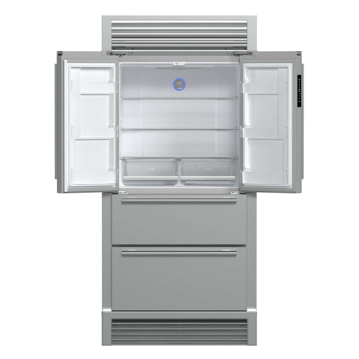 Forno Moena 40-Inch French Door Refrigerator, Stainless Steel, 19.2 cu.ft, Decorative Grill, ENERGY STAR Certified