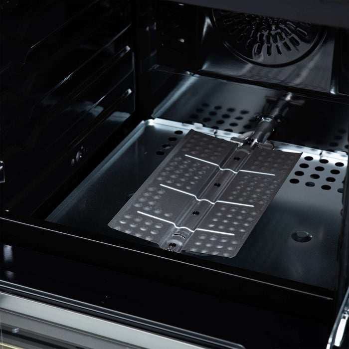 Forno Breno 24 Inch Freestanding Gas Range in Black with Antique Brass, Compact Design