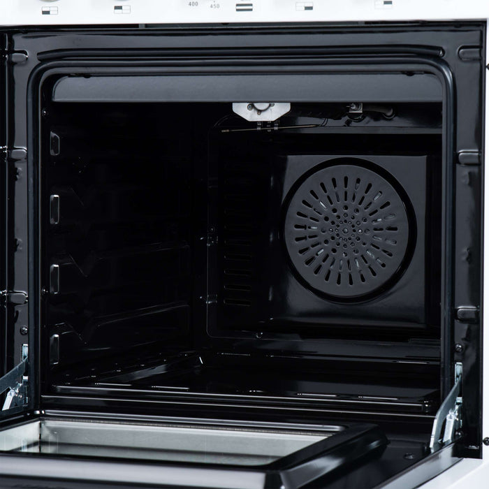 Forno Breno 24 Inch Freestanding Gas Range in White with Antique Brass, Compact Design