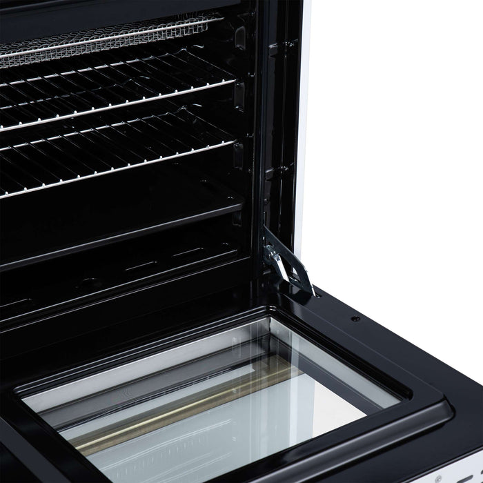 Forno Breno 24 Inch Freestanding Gas Range in White with Antique Brass, Compact Design