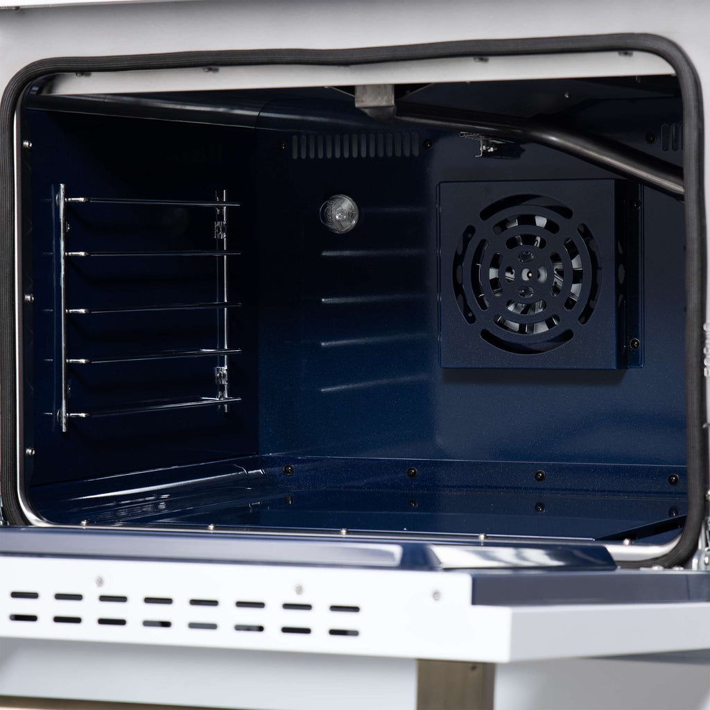 Forno Massimo 30-Inch White Freestanding Gas Range, 5 Burners, True Convection Oven