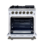 Forno Massimo 30-Inch White Freestanding Gas Range, 5 Burners, True Convection Oven