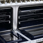 Forno Massimo 48-Inch White Freestanding Gas Range, 8 Burners, True Convection Oven