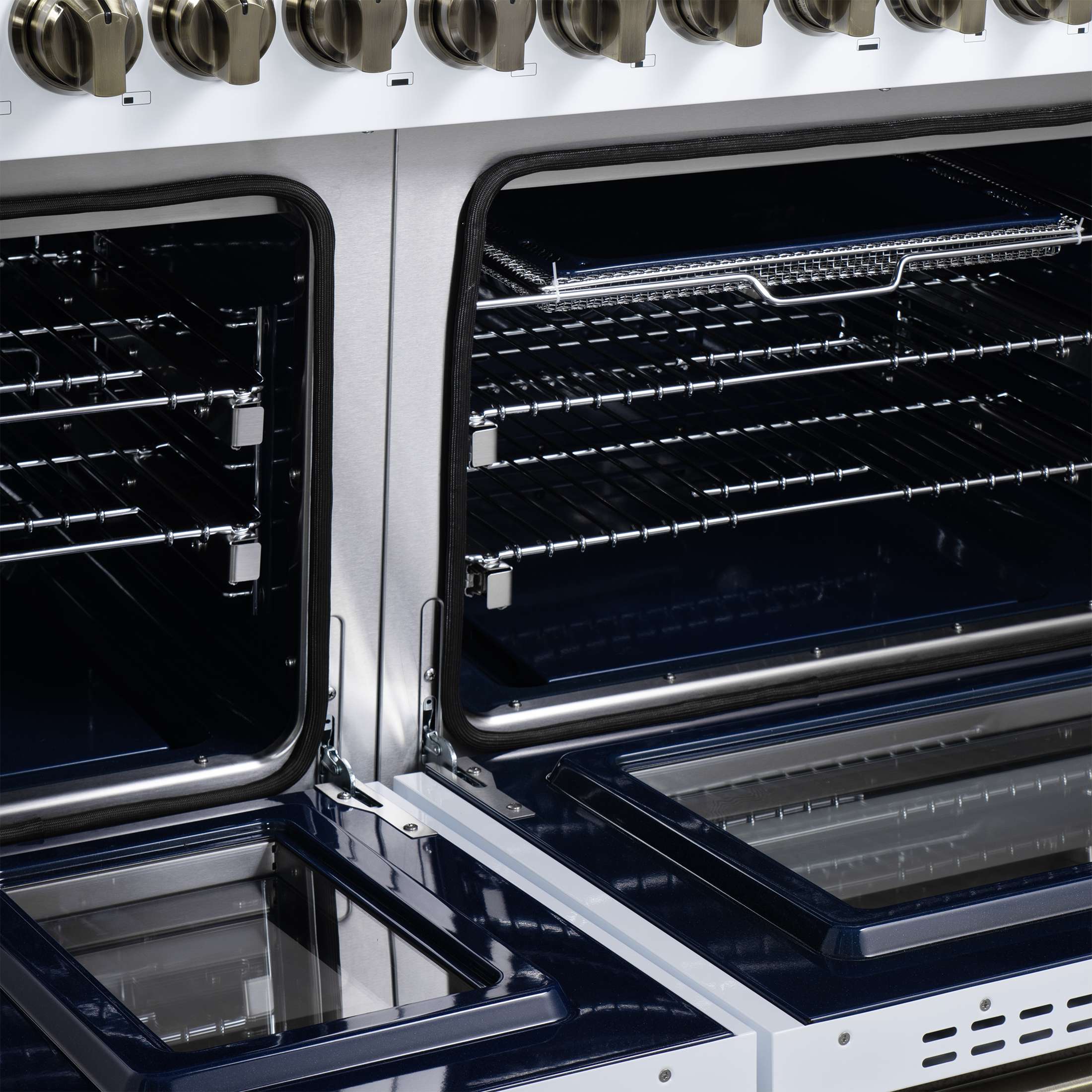 Forno Massimo 48-Inch White Freestanding Gas Range, 8 Burners, True Convection Oven