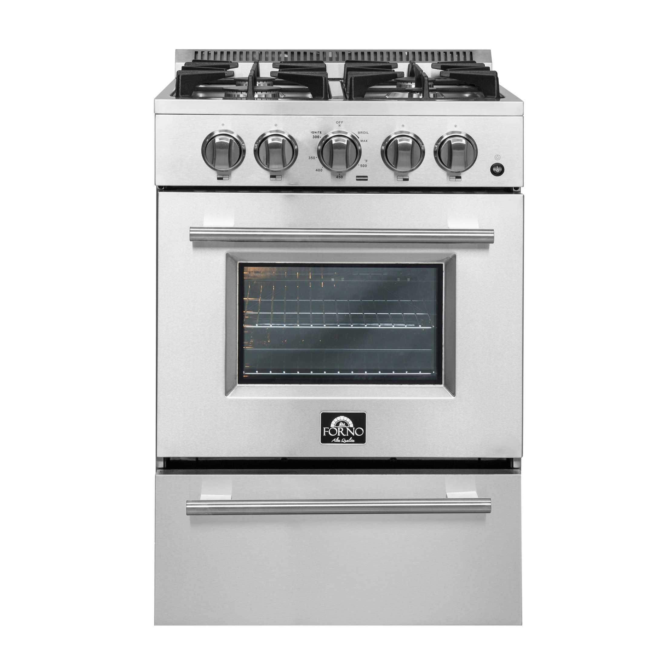 Forno Breno 24-Inch Freestanding Gas Range, Compact Design, Energy Efficient