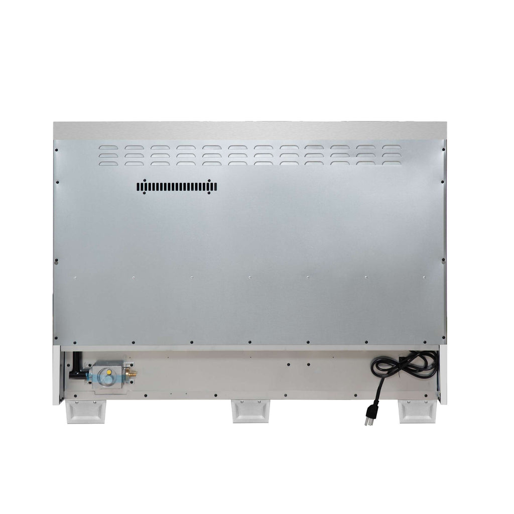 Forno Capriasca 48-Inch Black Freestanding French Door Gas Range, 8 Burners, Convection Oven, Energy Efficient