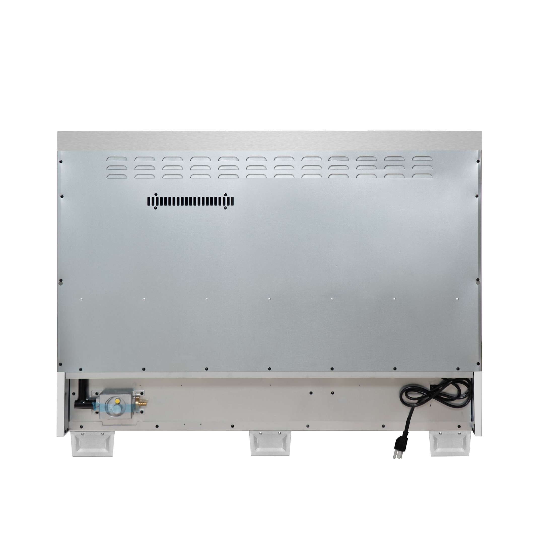 Forno Capriasca 48-Inch Black Freestanding French Door Gas Range, 8 Burners, Convection Oven, Energy Efficient