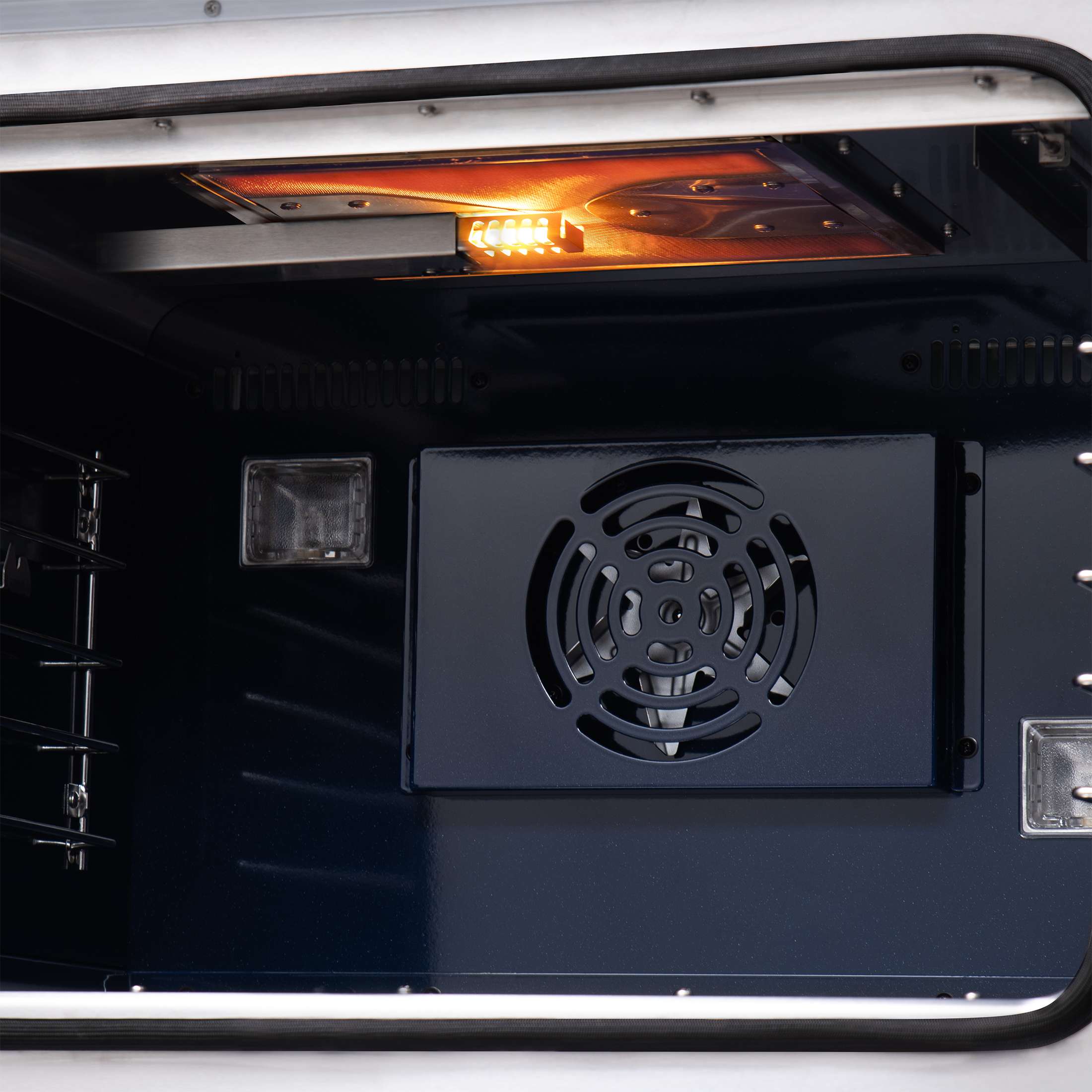 Forno Capriasca 48-Inch Black Freestanding French Door Gas Range, 8 Burners, Convection Oven, Energy Efficient