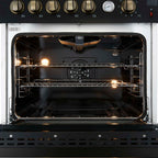 Giovanni 30-inch Gas Range Black & Antique Brass Design, 5 Burners 67,000 BTU, 4.32 cu.ft. Convection Oven