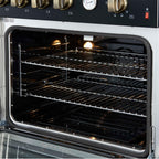 Marco 30-inch Gas Range Black & Antique Brass Design, 4 Burners 37,000 BTU, 4.32 cu.ft. Convection Oven