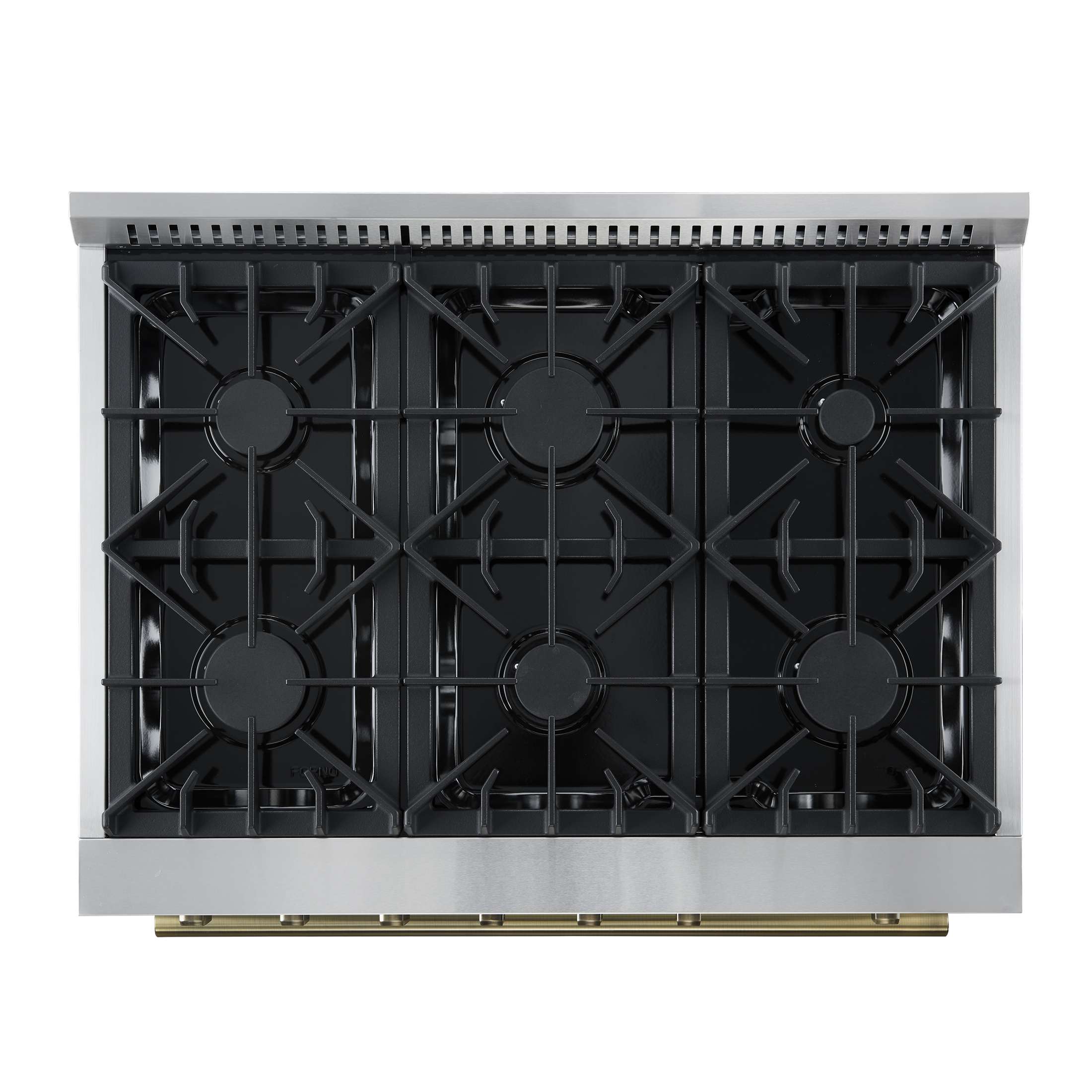 Marco 36-Inch Gas Range White & Antique Brass Design, 6 Burners 67,000 BTU, 5.36 cu.ft. Convection Oven