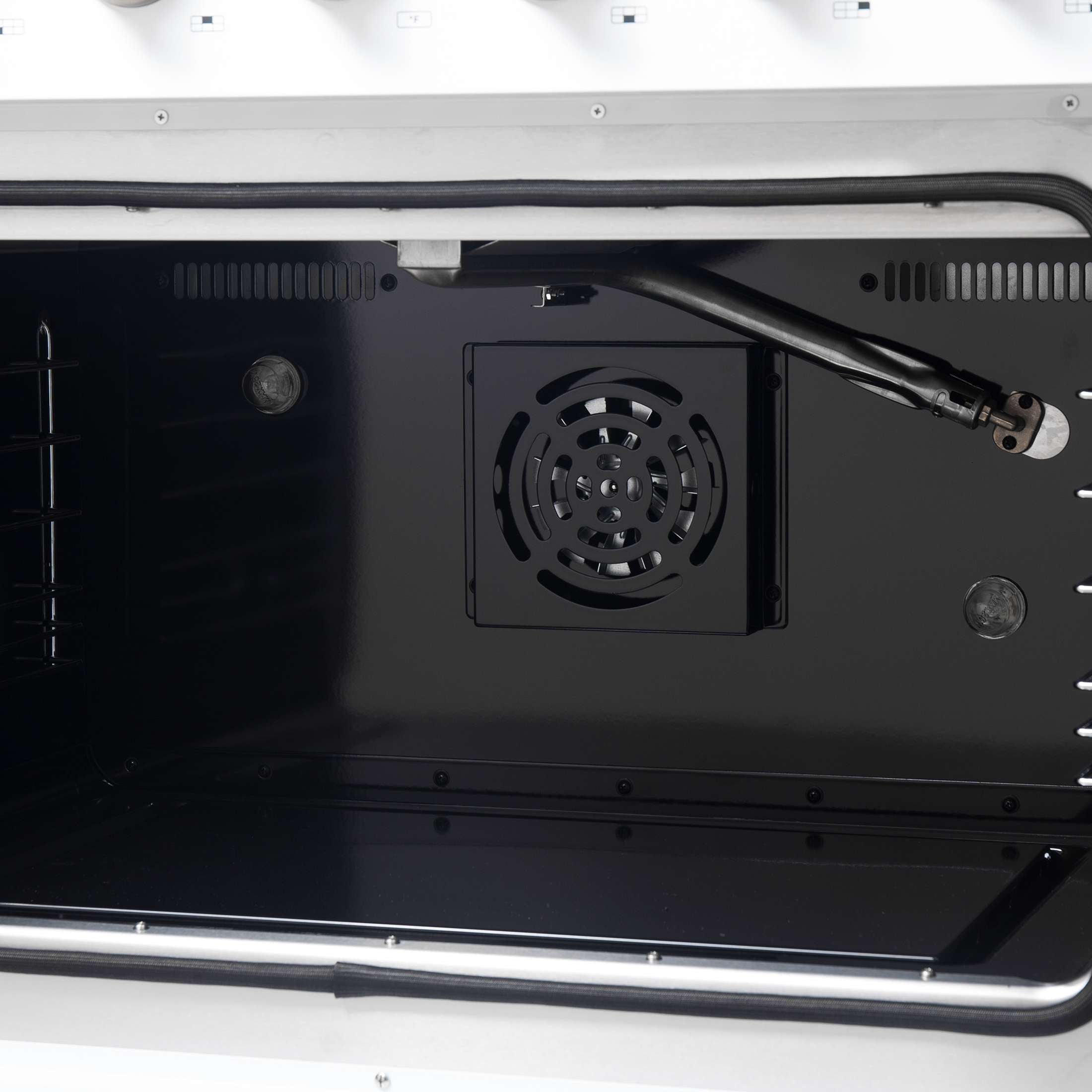 Forno Galiano 36-inch French Door Gas Range White and Antique Brass Design, 6 Sealed Burners 83,000 BTU, 5.36 cu.ft. Convection Oven