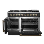 Forno Galiano 48" Freestanding French Door Gas Range in Black