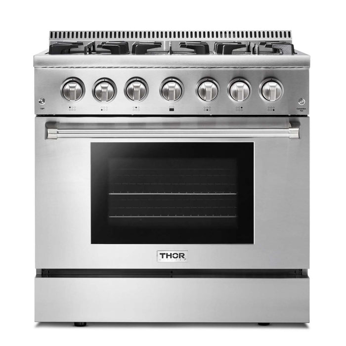 THOR Kitchen 36-Inch Professional Dual Fuel Liquid Propane Range – HRD3606ULP