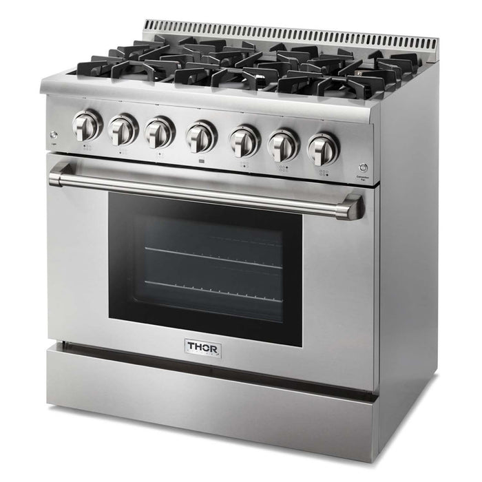 THOR Kitchen 36-Inch Professional Dual Fuel Liquid Propane Range – HRD3606ULP