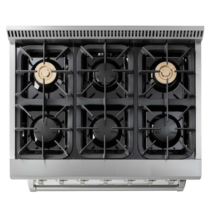 THOR Kitchen 36-Inch Professional Dual Fuel Liquid Propane Range – HRD3606ULP