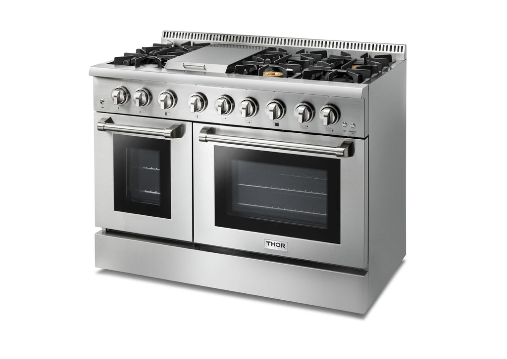 THOR Kitchen 48 Inch Professional Dual Fuel Range in Stainless Steel – HRD4803ULP
