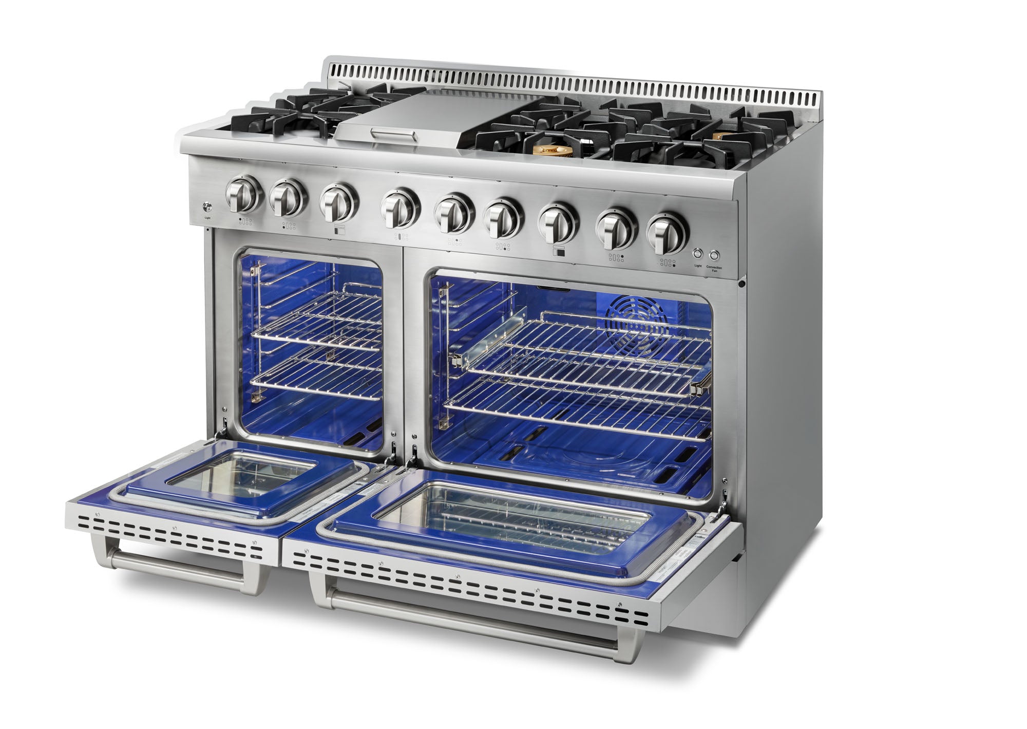 THOR Kitchen 48 Inch Professional Dual Fuel Range in Stainless Steel – HRD4803ULP