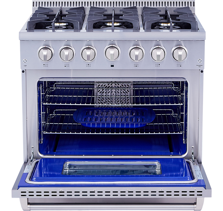 THOR Kitchen 36-Inch Professional Dual Fuel Liquid Propane Range – HRD3606ULP