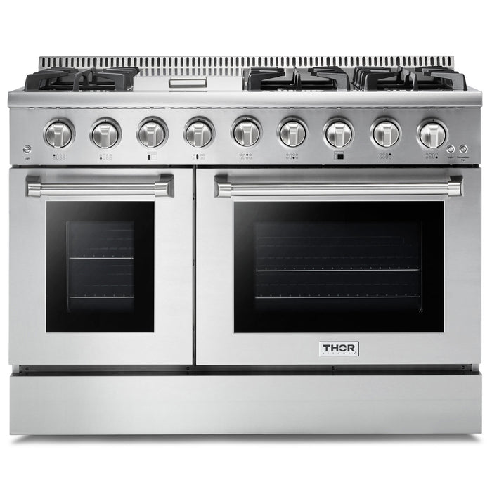 THOR Kitchen 48 Inch Dual Fuel Range in Stainless Steel – Professional – HRD4803U