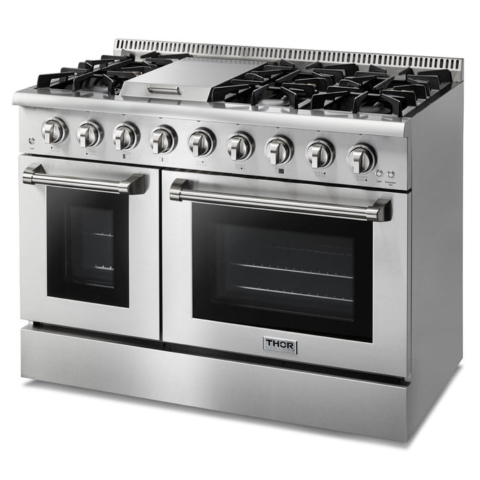 THOR Kitchen 48 Inch Dual Fuel Range in Stainless Steel – Professional – HRD4803U