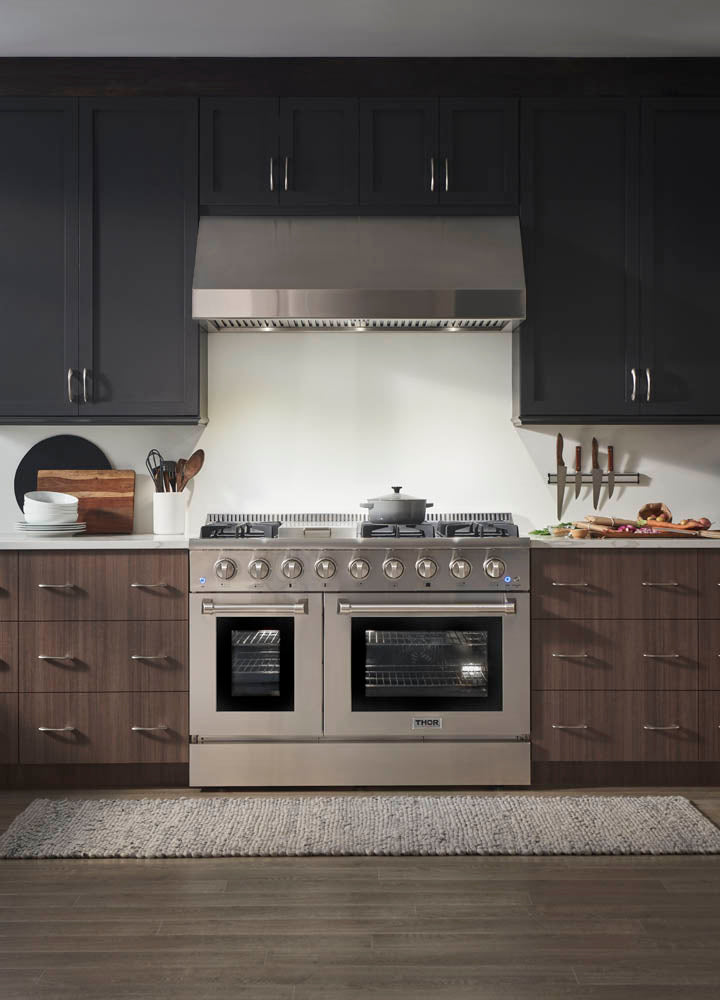 THOR Kitchen 48 Inch Dual Fuel Range in Stainless Steel – Professional – HRD4803U