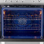 Forno Leonardo Espresso 30-Inch Slide-In Stainless Steel Induction Range, Convection Oven, 5 Cooking Zones