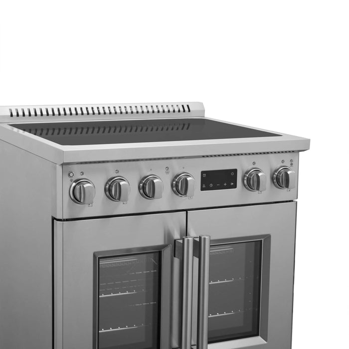 Forno Torino 30 Inch French Door Induction Range with Air Fryer and True Convection Oven