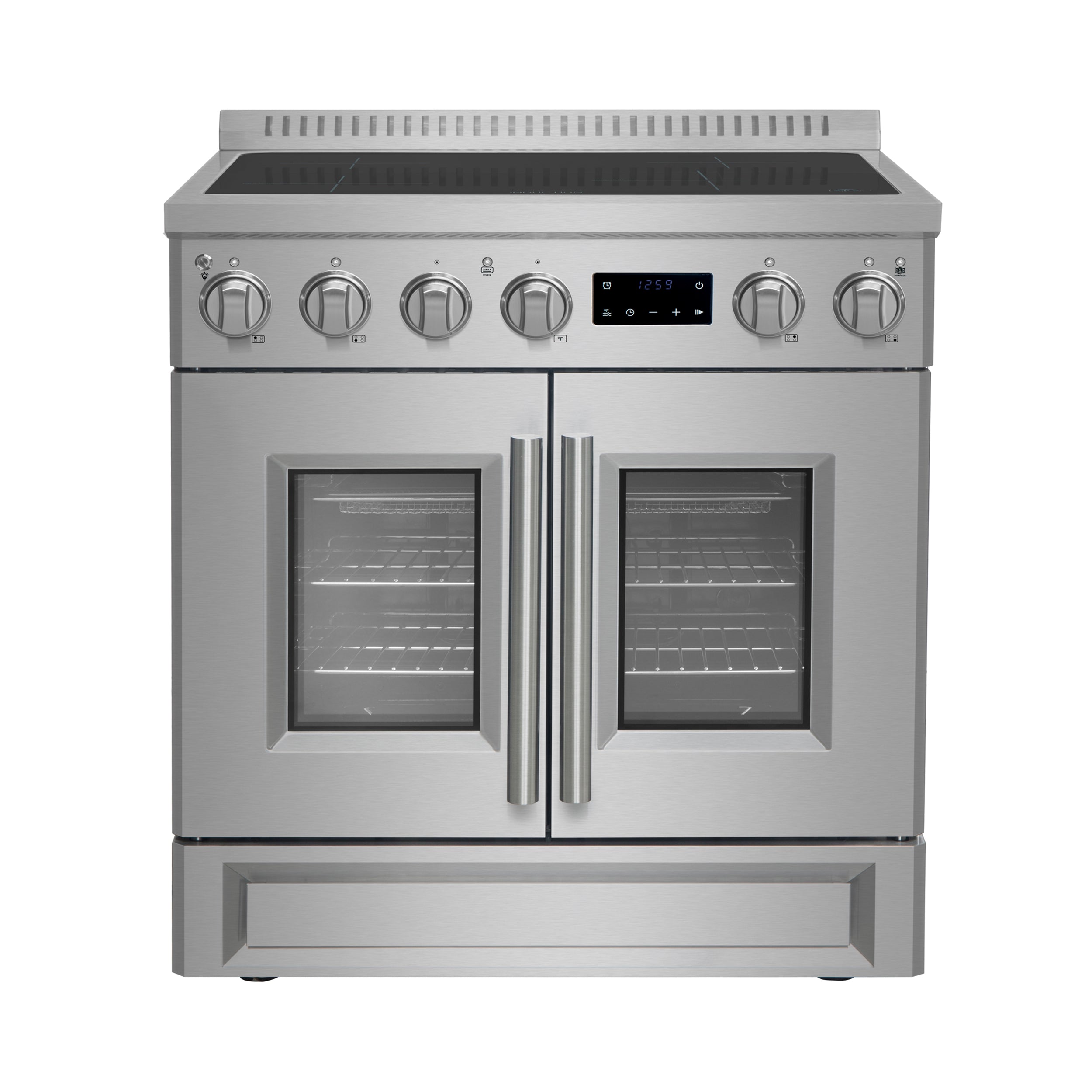 Forno Torino 30 Inch French Door Induction Range with Air Fryer and Tr ...
