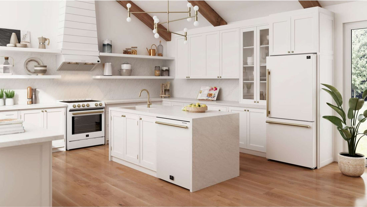 Forno Leonardo Espresso 30-Inch White Electric Range, True Convection, Energy Efficient