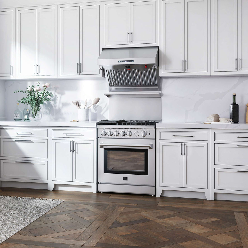 Forno Savona 30-Inch Wall Mount Range Hood, Baffle Filters, Backsplash Included