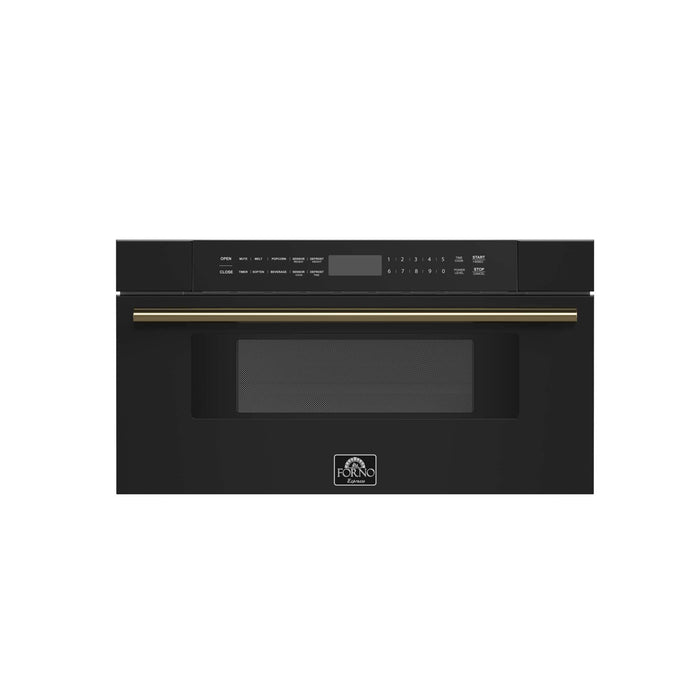 Forno Capoliveri Espresso 30-Inch Microwave Drawer, Black, 1.2 cu.ft, 1000 Watts, Built-In, Touch Control LCD Display, Auto-Touch Open/Close, 11 Power Levels, Sensor Cooking